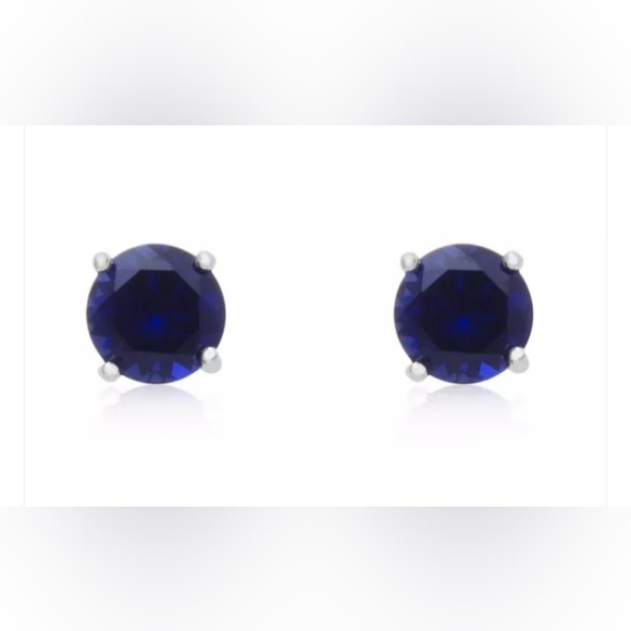 Sapphire Jewelry - NEW 2 carat Sapphire earrings set in Sterling Silver